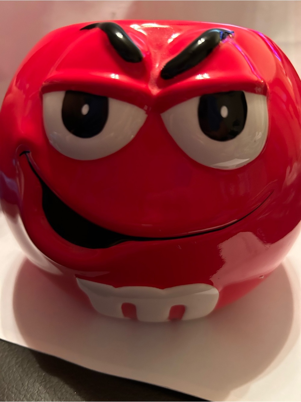 Red M&M Character Candy Jar - Playful Storage Container